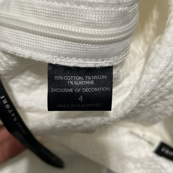 Josie Natori cotton twill trousers white size 4 - Picture 4 of 4